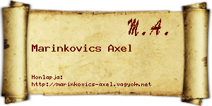 Marinkovics Axel névjegykártya
