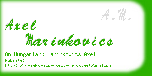 axel marinkovics business card
